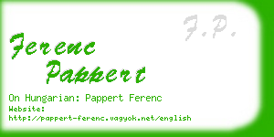 ferenc pappert business card